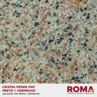 Imagem de REVESTIMENTO CRISTAL PEDRA NATURAL PRETO + VERMELHO 23 KG - ROMA